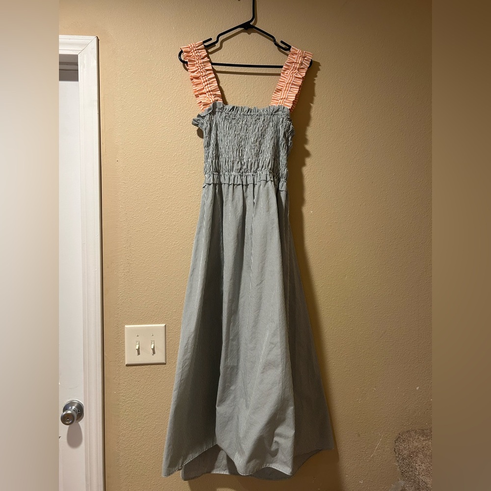 Topshop Orange and Blue Striped Dress